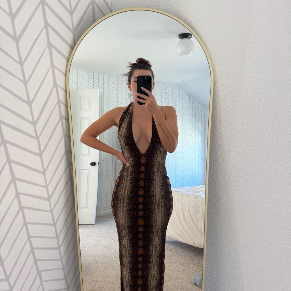 SKIMS Snake Print Maxi Dress — Size M | NWT